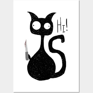 Scary Black Cat Posters and Art